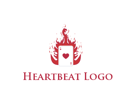 ace of hearts flame vector