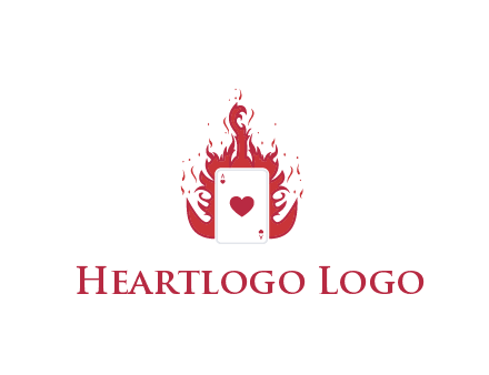 ace of hearts flame vector