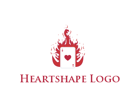 ace of hearts flame vector