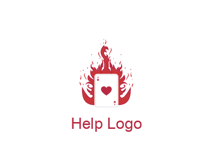 ace of hearts flame vector