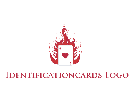 ace of hearts flame vector