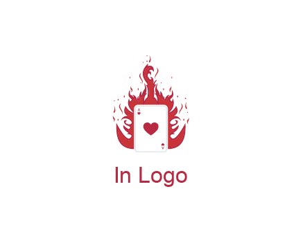 ace of hearts flame vector
