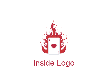 ace of hearts flame vector