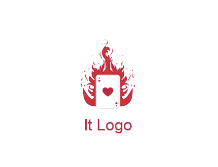 ace of hearts flame vector