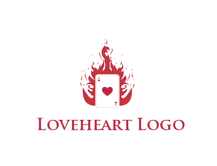 ace of hearts flame vector