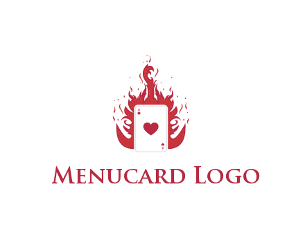 ace of hearts flame vector