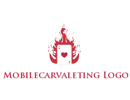 ace of hearts flame vector