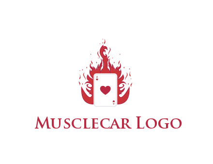 ace of hearts flame vector