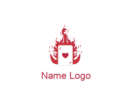 ace of hearts flame vector
