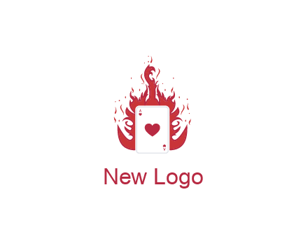 ace of hearts flame vector