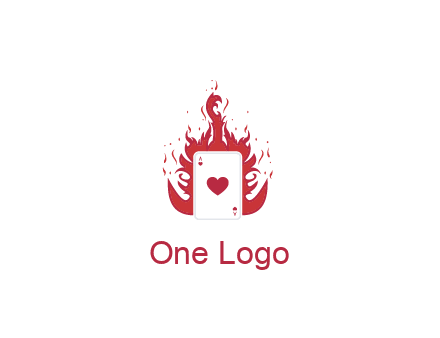 ace of hearts flame vector