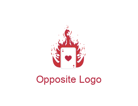 ace of hearts flame vector