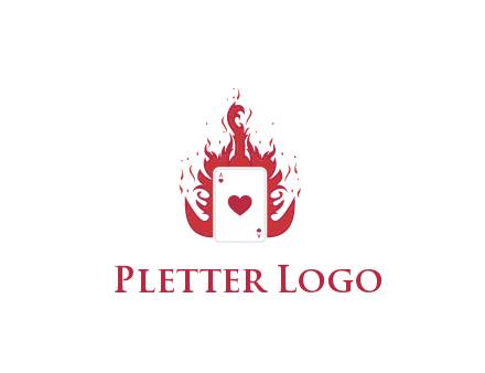 ace of hearts flame vector