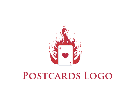 ace of hearts flame vector