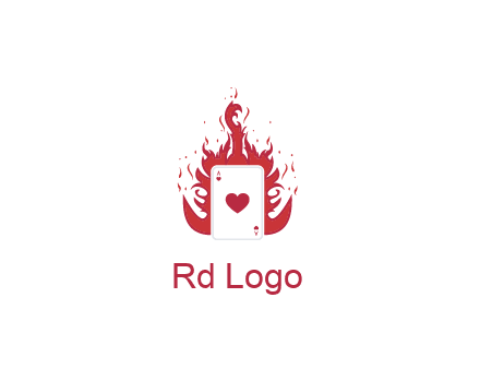 ace of hearts flame vector