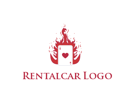 ace of hearts flame vector