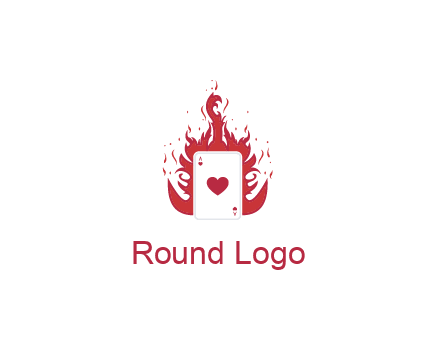 ace of hearts flame vector