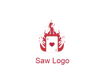 ace of hearts flame vector