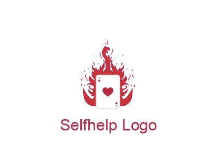 ace of hearts flame vector