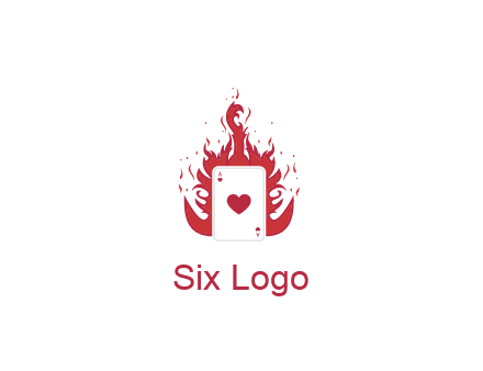 ace of hearts flame vector