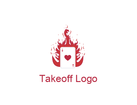 ace of hearts flame vector