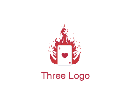ace of hearts flame vector