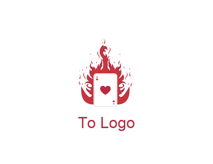 ace of hearts flame vector