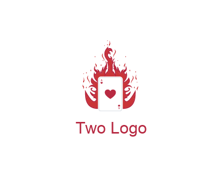 ace of hearts flame vector