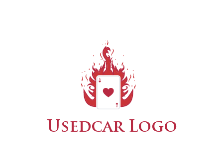 ace of hearts flame vector