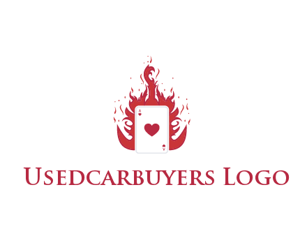 ace of hearts flame vector
