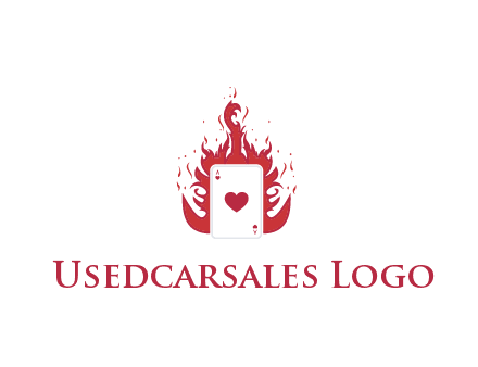 ace of hearts flame vector