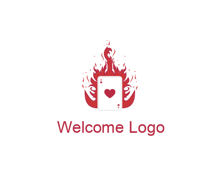 ace of hearts flame vector