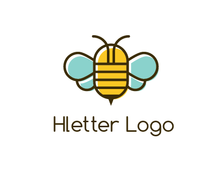 abstract honey bee logo