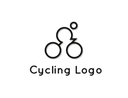 abstract bicycle with rider icon