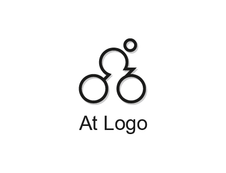 abstract bicycle with rider icon