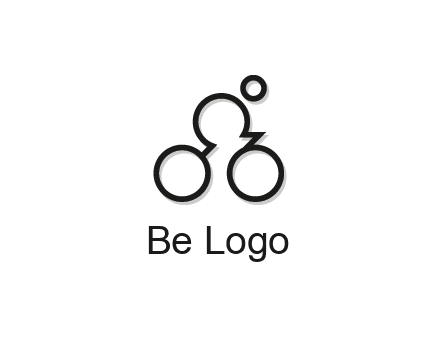 abstract bicycle with rider icon