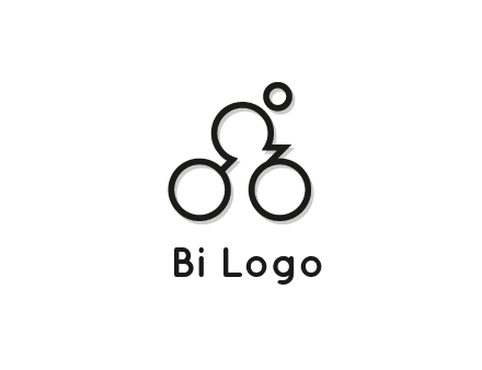 abstract bicycle with rider icon