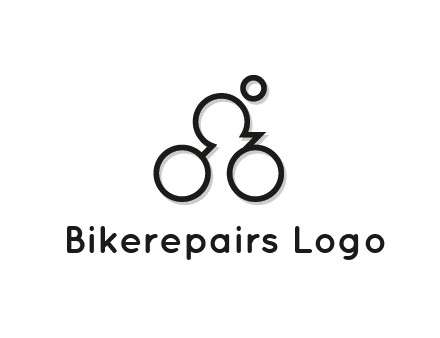 abstract bicycle with rider icon