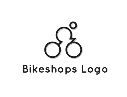 abstract bicycle with rider icon