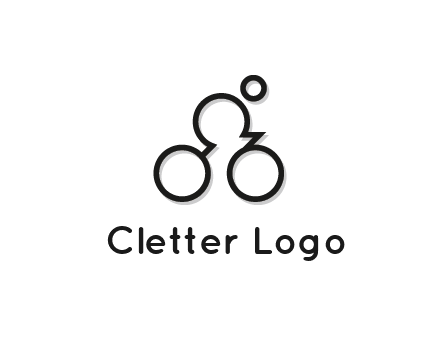 abstract bicycle with rider icon