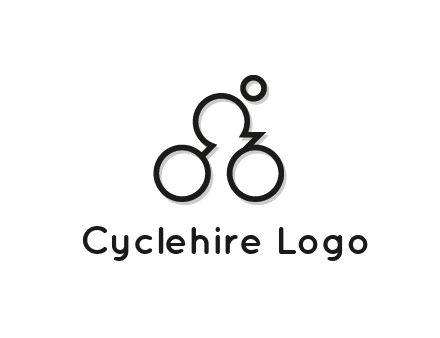 abstract bicycle with rider icon