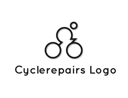 abstract bicycle with rider icon