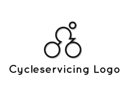 abstract bicycle with rider icon