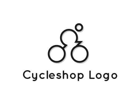 abstract bicycle with rider icon