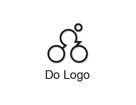 abstract bicycle with rider icon