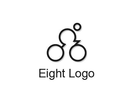 abstract bicycle with rider icon