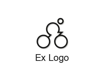 abstract bicycle with rider icon