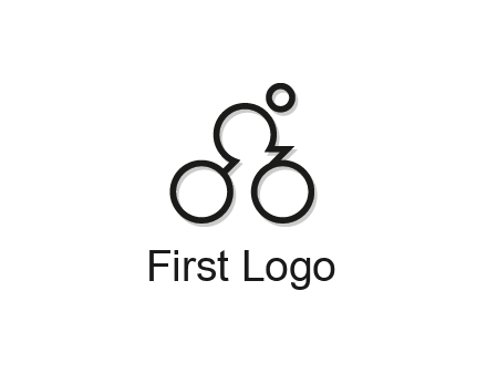 abstract bicycle with rider icon