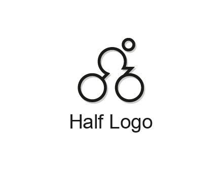 abstract bicycle with rider icon