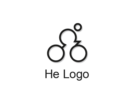 abstract bicycle with rider icon
